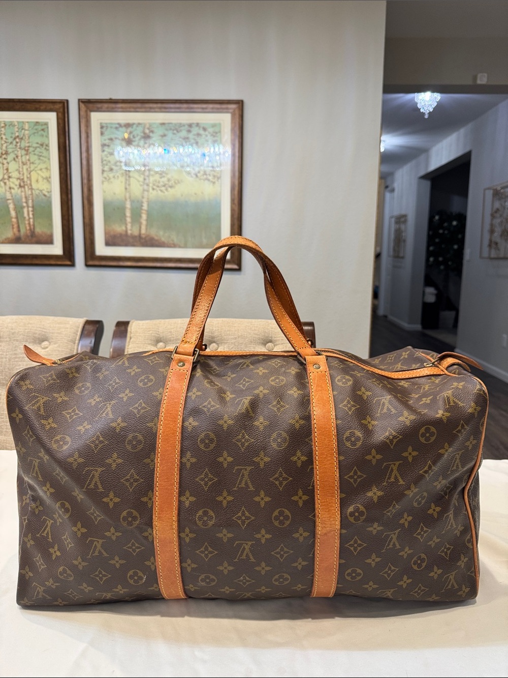 Louis Vuitton Brown Monogram Sac Souple 55 Travel bag